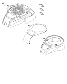 Blower Housing Group Diagram and Parts List for 100802-0222-H5 100000 - 19Z999 Briggs and Stratton Engine